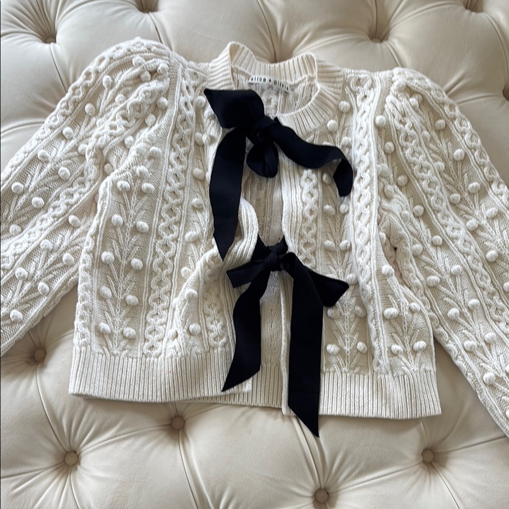 Alice + Olivia bow tie front sweater